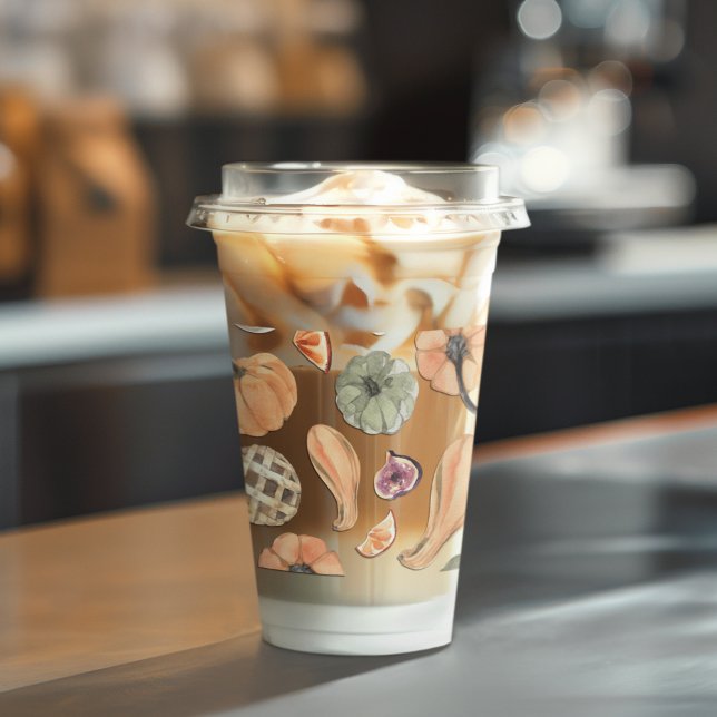 Colorful Watercolor Pumpkin Pattern | Autumn Vibes Acrylic Tumbler (Creator Uploaded)