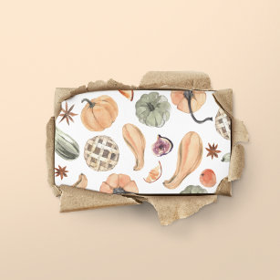 Colorful Watercolor Pumpkin Pattern   Autumn Vibes Business Card