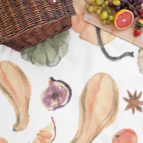 Colorful Watercolor Pumpkin Pattern  Autumn Vibes Fleece Blanket