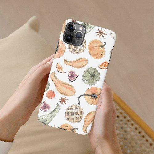 Colorful Watercolor Pumpkin Pattern  Autumn Vibes iPhone 11Pro Max Case