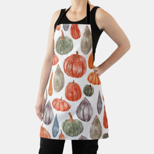 Colorful Watercolor Pumpkins Collection   Apron