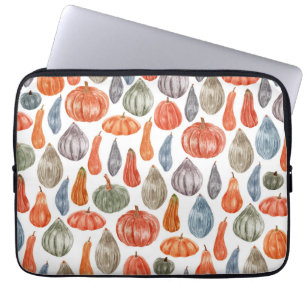Colorful Watercolor Pumpkins Collection  Laptop Sleeve