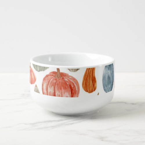 Colorful Watercolor Pumpkins  Soup Mug