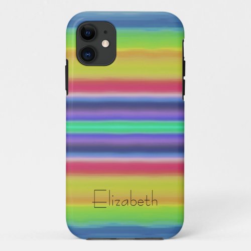 Colorful Watercolor Rainbow Abstract iPhone 11 Case