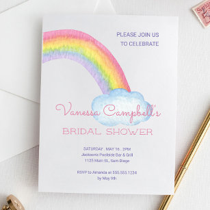 Colorful Watercolor Rainbow Bridal Shower Invitation