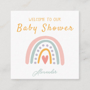 Colorful Watercolor Rainbow Illustrative Baby Show Enclosure Card