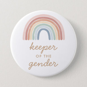 Colorful Watercolor Rainbow Keeper of the Gender Button
