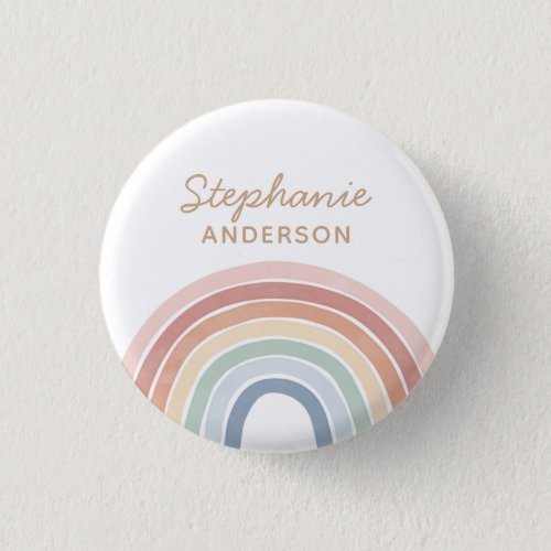 Colorful Watercolor Rainbow Name Button