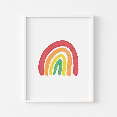 Colorful watercolor rainbow poster