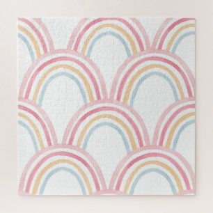 Colorful Watercolor Rainbow Seamless Illustration Jigsaw Puzzle