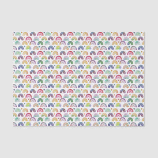 Colorful Watercolor Rainbows hearts & star pattern Tissue Paper
