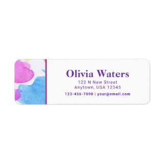 Colorful Watercolor Return Address Label