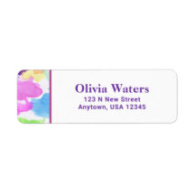 Colorful Watercolor Return Address Label