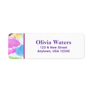 Colorful Watercolor Return Address Label