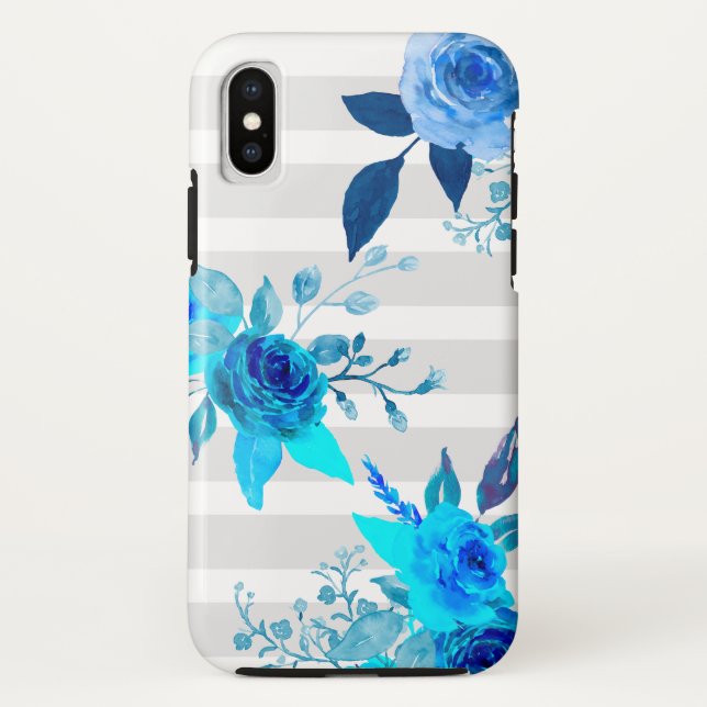 Colorful watercolor rose case iPhone X (Back)