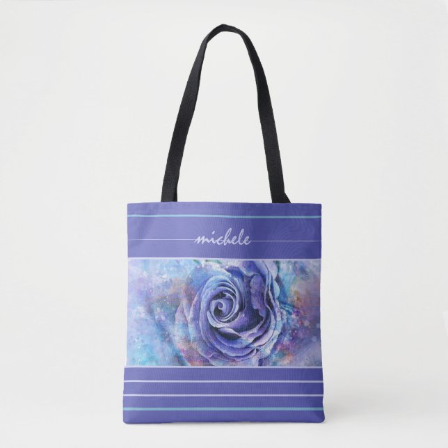 Colorful Watercolor Rose Tote Bag (Front)