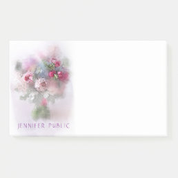 Colorful Watercolor Roses Flowers Floral Template Post-it Notes