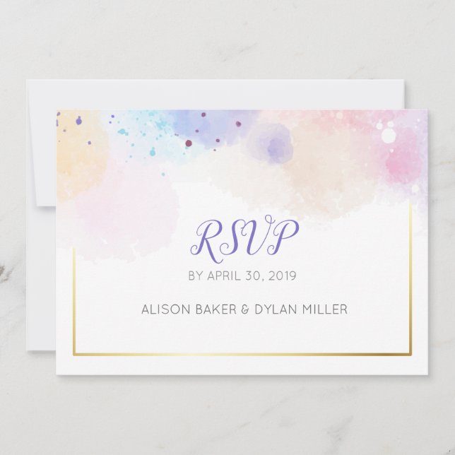 Colorful Watercolor RSVP Postcard (Front)