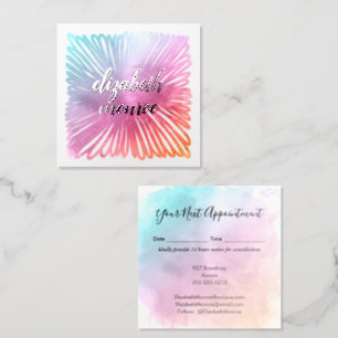Colorful Watercolor Salon Appointment Card