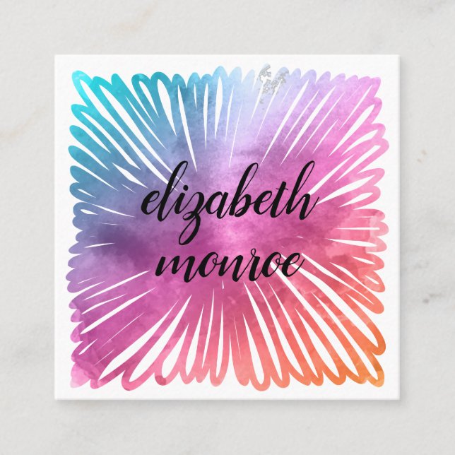 Colorful Watercolor Salon  Appointment Card (Front)