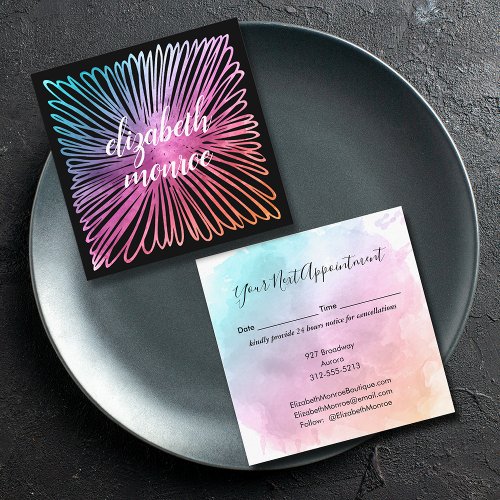 Colorful Watercolor Salon Appointment Card