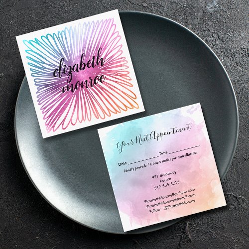 Colorful Watercolor Salon Appointment Card