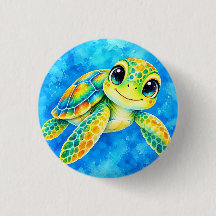 Colorful Watercolor Sea Turtle