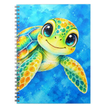 Colorful Watercolor Sea Turtle