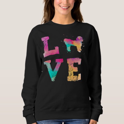 Colorful Watercolor Shih Tzu Short Clip Dog Love R Sweatshirt