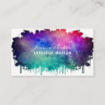 Colorful Watercolor Space Splash Business Card at Zazzle