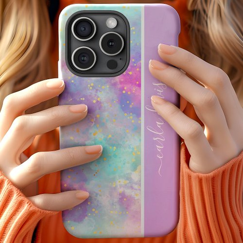 Colorful Watercolor Splash Personalized iPhone 13 Pro Case