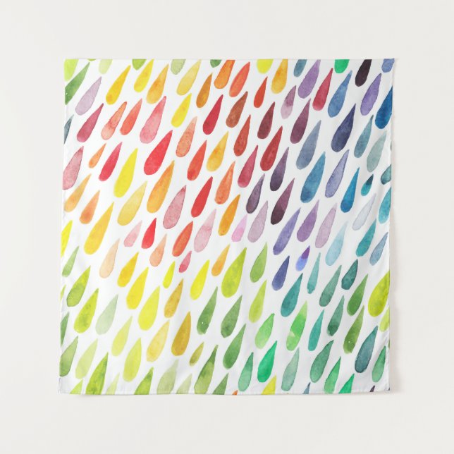 Colorful Watercolor Splash Set Tapestry (Front)