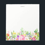 Colorful Watercolor Spring Blooms Floral Notepad<br><div class="desc">Colorful and whimsical note pad featuring watercolor peonies,  tulips and other flowers. This will be a perfect feminine accent for your office.</div>