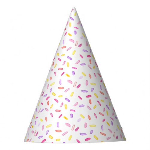 Colorful Watercolor Sprinkles Birthday Party Hats