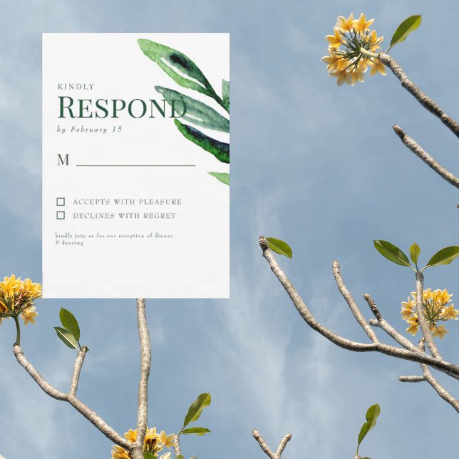 Colorful Watercolor Stem Wedding RSVP (Creator Uploaded)