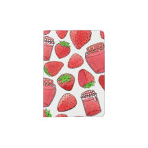 Colorful watercolor strawberries & jams
