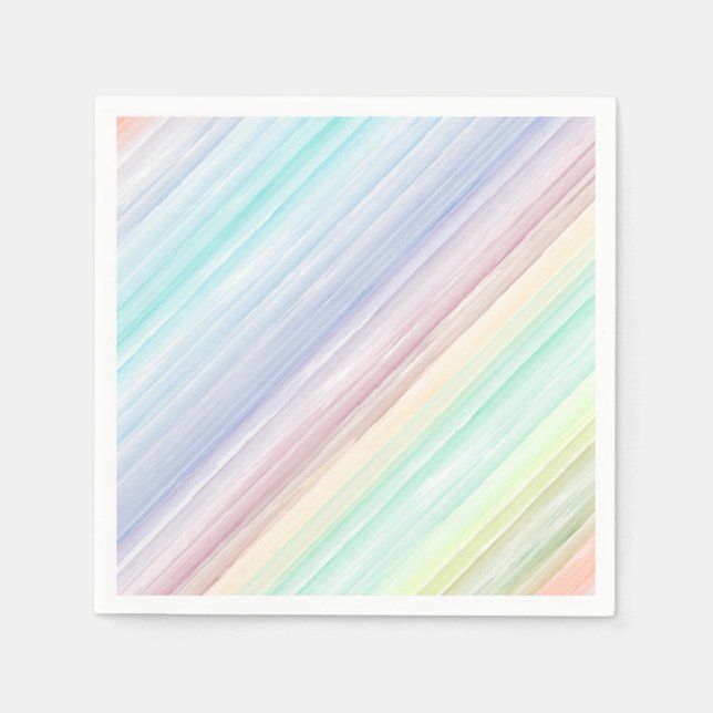 Colorful watercolor stripes pattern illustration paper napkins (Front)