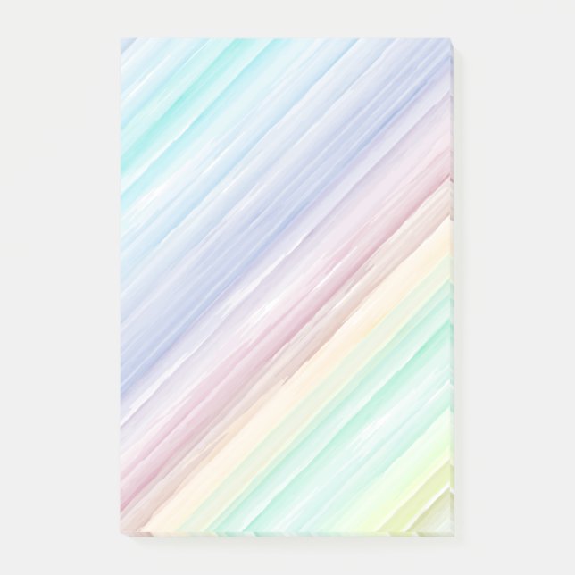 Colorful watercolor stripes pattern post-it notes (Front)