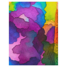 colorful watercolor style craft paper 8.5x11"