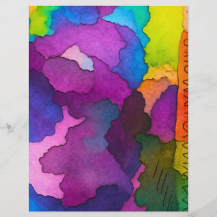 colorful watercolor style craft paper 8.5x11"