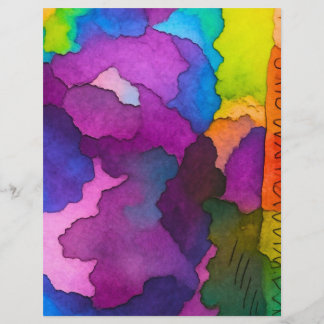 colorful watercolor style craft paper 8.5x11"