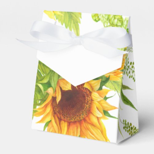 Colorful Watercolor Sunflower Fiesta Favor Boxes