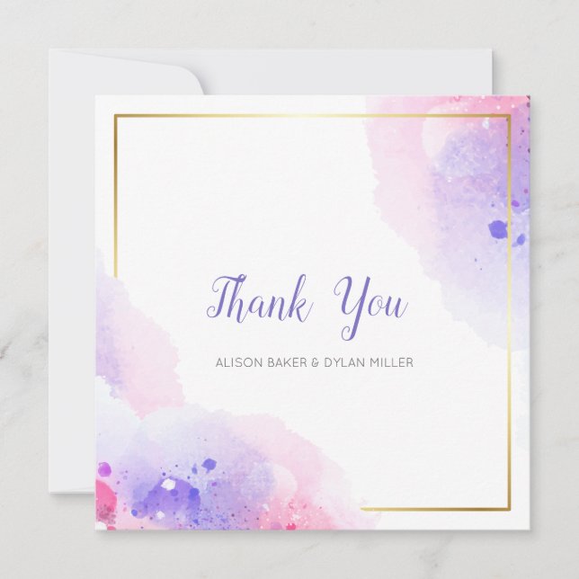 Colorful Watercolor Thank You Card (Front)
