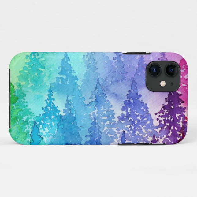 Colorful Watercolor Trees Case-Mate iPhone Case (Back (Horizontal))