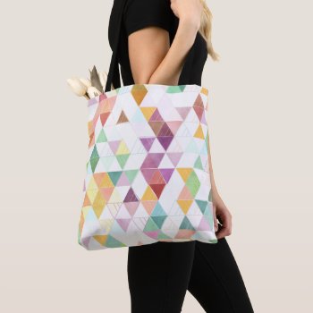 Colorful Watercolor Triangle Mosaic Tote Bag by Lovewhatwedo at Zazzle