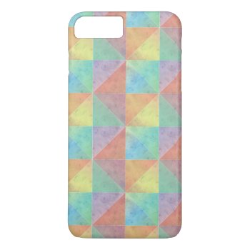 Colorful Watercolor Triangles Pattern Iphone 8 Plus/7 Plus Case by MHDesignStudio at Zazzle
