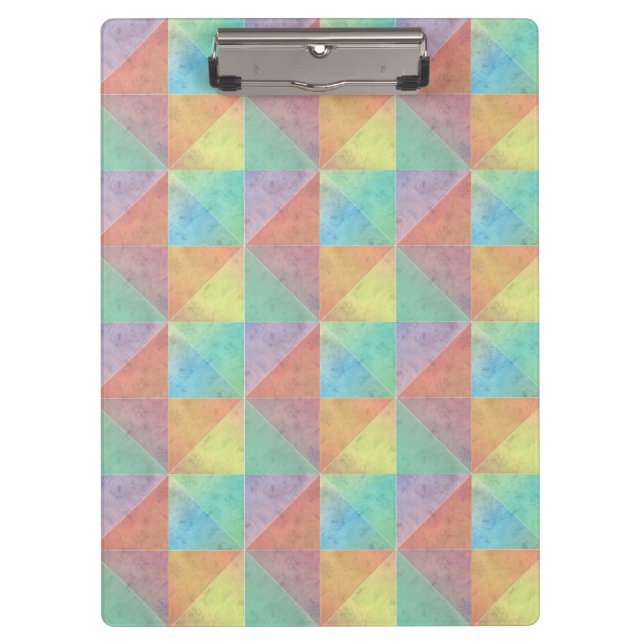 Colorful Watercolor Triangles Pattern Clipboard (Front)