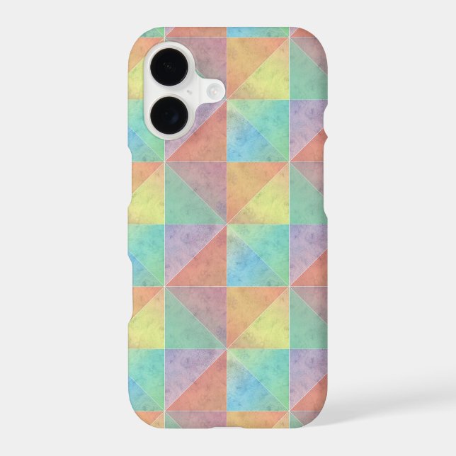 Colorful Watercolor Triangles Pattern Iphone Case (Back)
