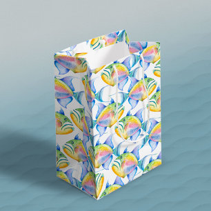 Colorful Watercolor Tropical Fish Medium Gift Bag
