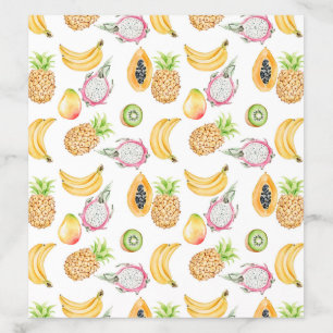 Colorful Watercolor Tropical Fruits Pattern Envelope Liner